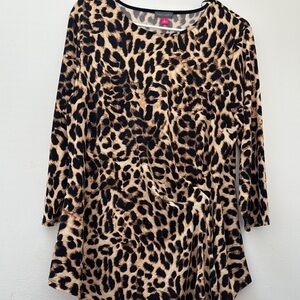 Vince Camuto Black and Brown Ruffled Blouse